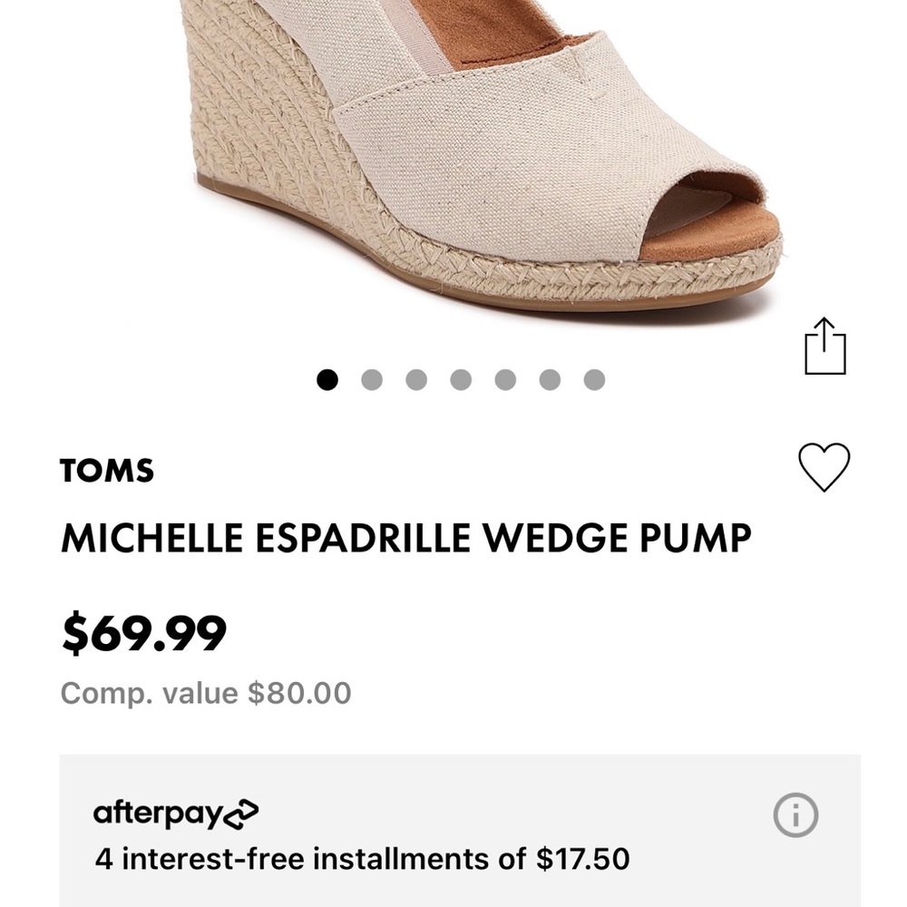 ❗️💲SALE💲❗️ Tom’s classic peep toe with memory foam. - Picture 4 of 4
